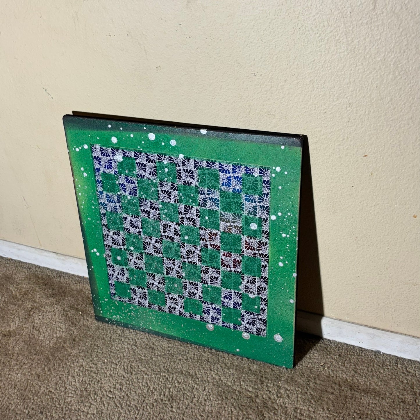 Green Haze - Large Scrapbook Chess Board