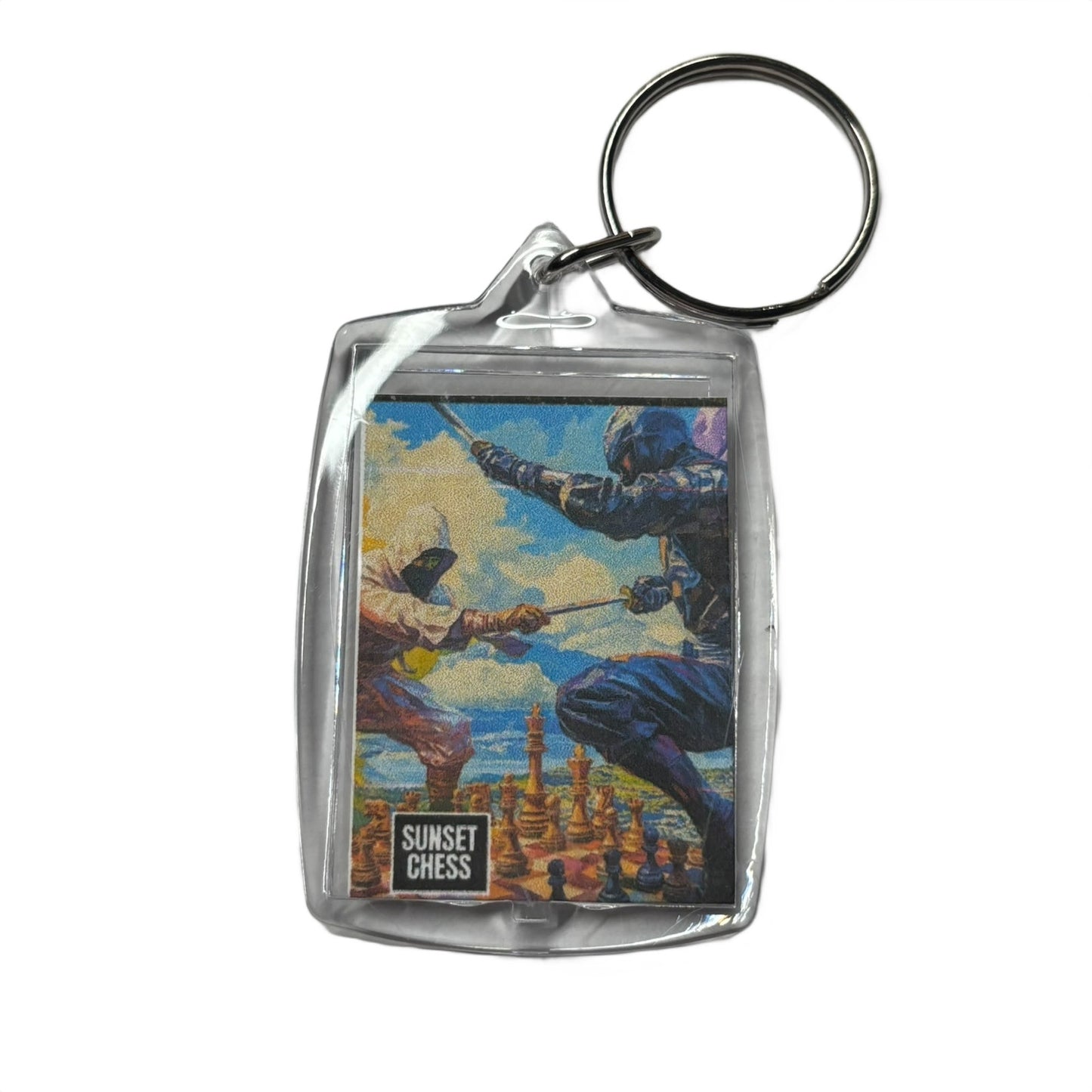 Sword Fight - Chess  Photo Keychain