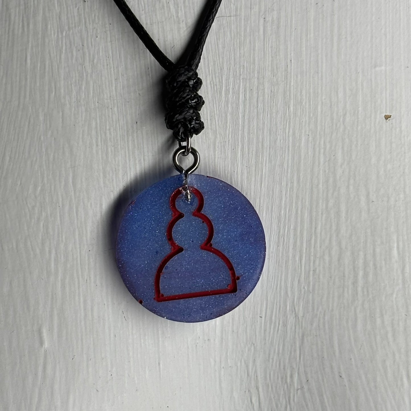 Blue Pawn - Handmade Resin Chess Necklace