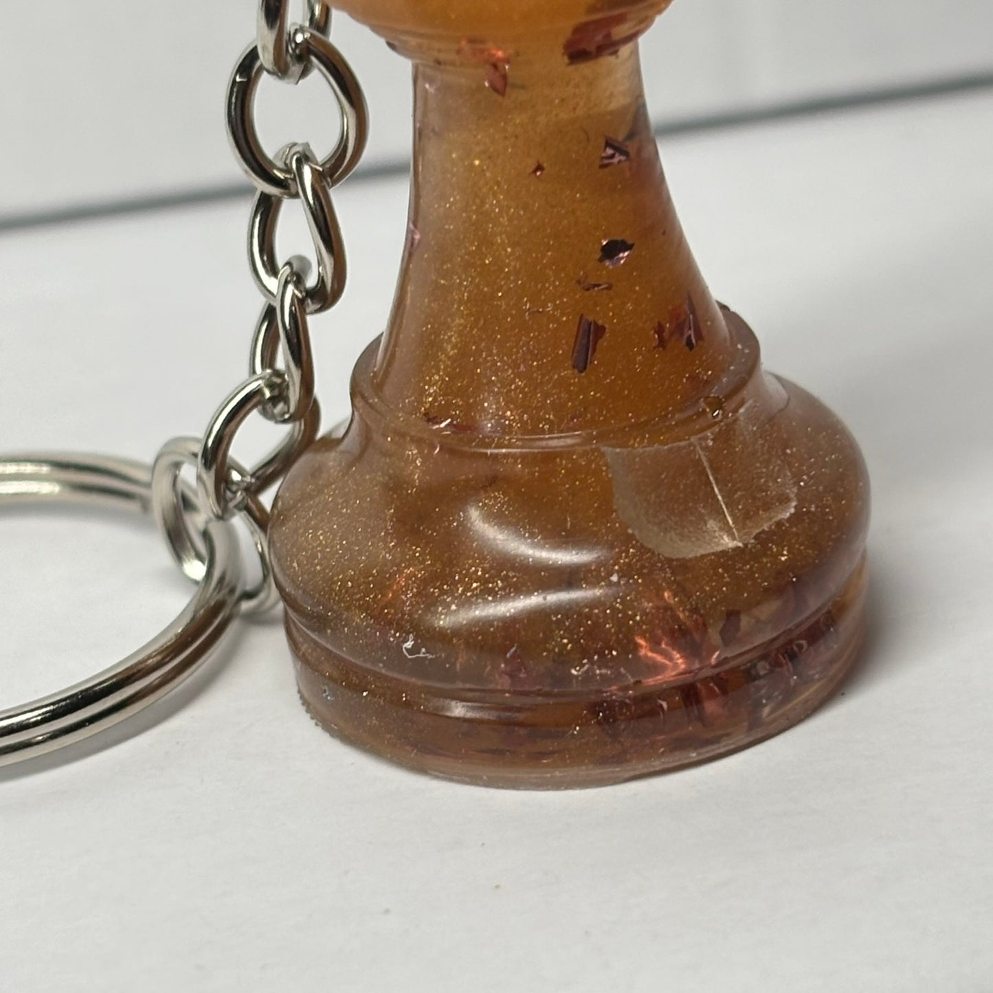 Yellow Fire Rook Handmade Resin Keychain - One of a Kind Design