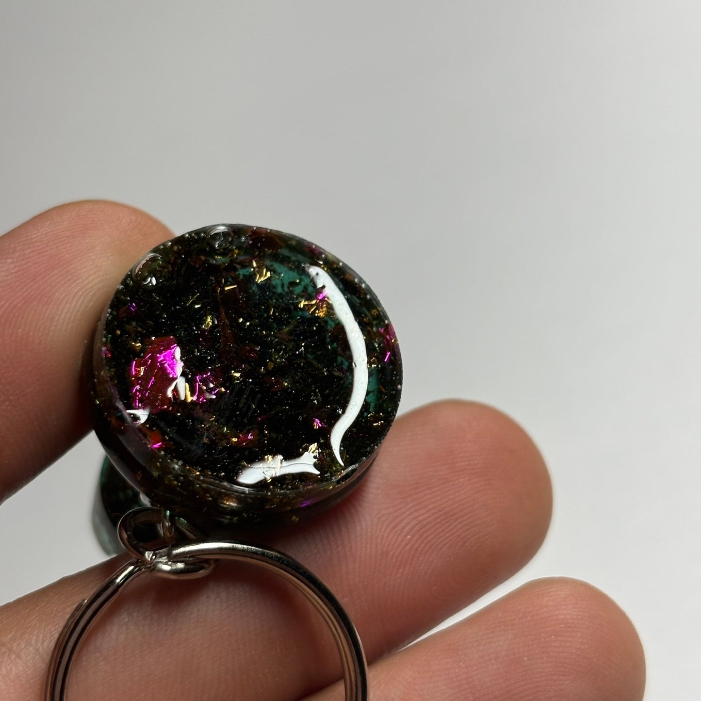 Green Forest Royal Rook - Handmade Resin Keychain