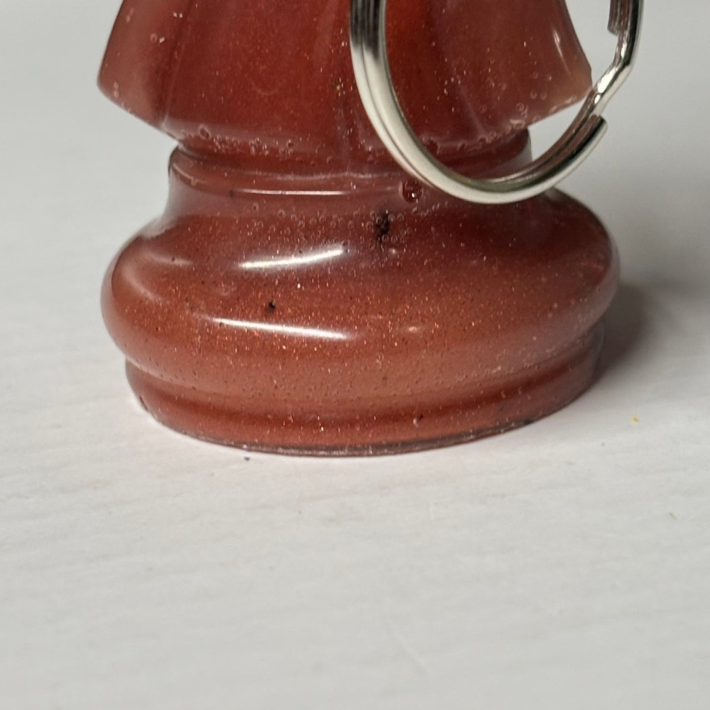 Burnt Orange Knight - Handmade Resin Keychain - Large Edition