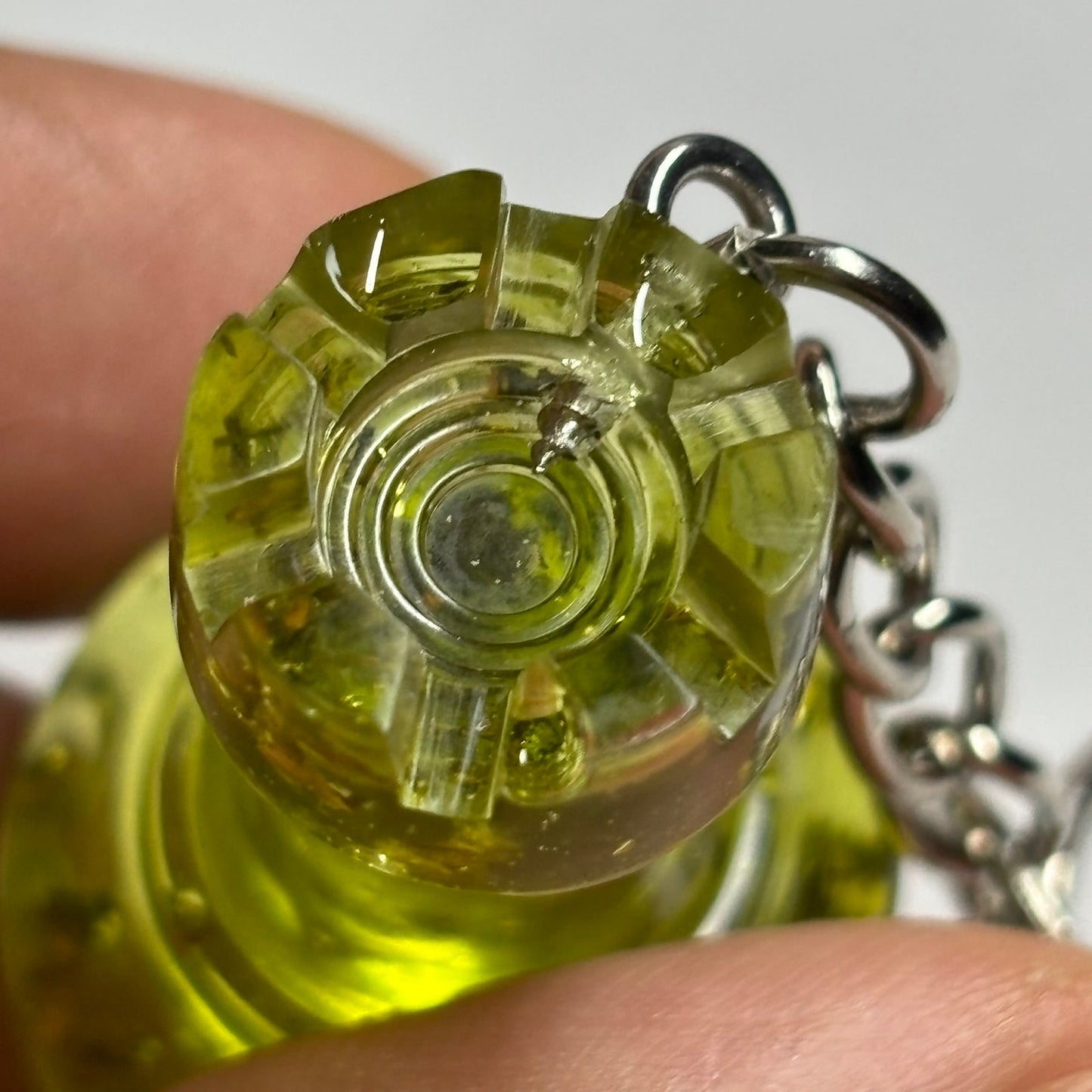 Lime Green Rook - Handmade Resin Keychain