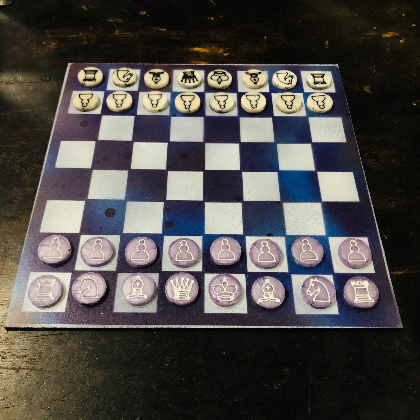 Dark Purple - Painted Chess Set