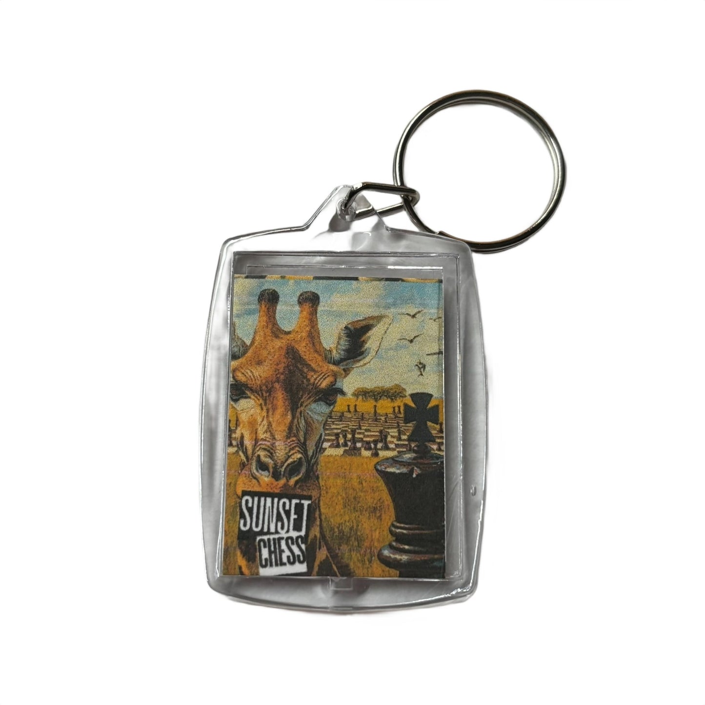 Giraffe Face - Chess  Photo Keychain
