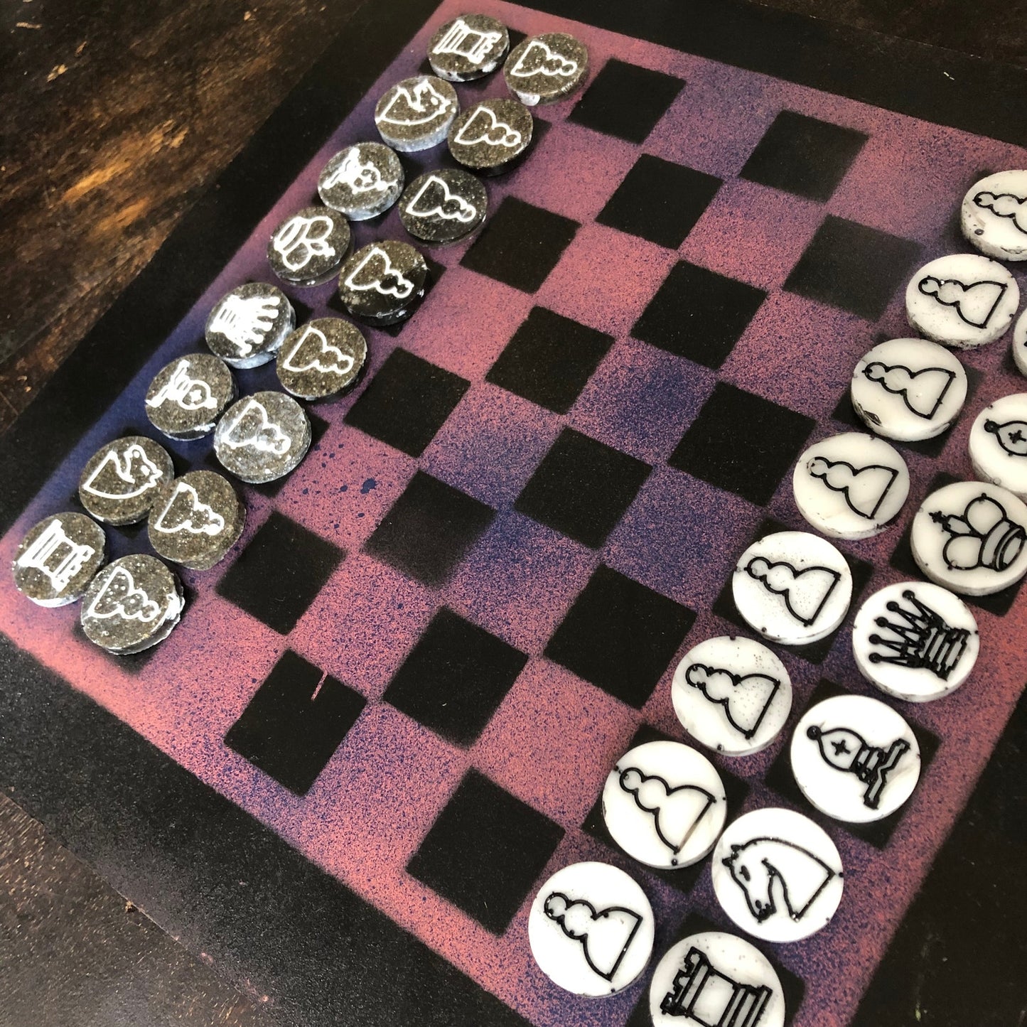Purple Void - Painted Chess Set