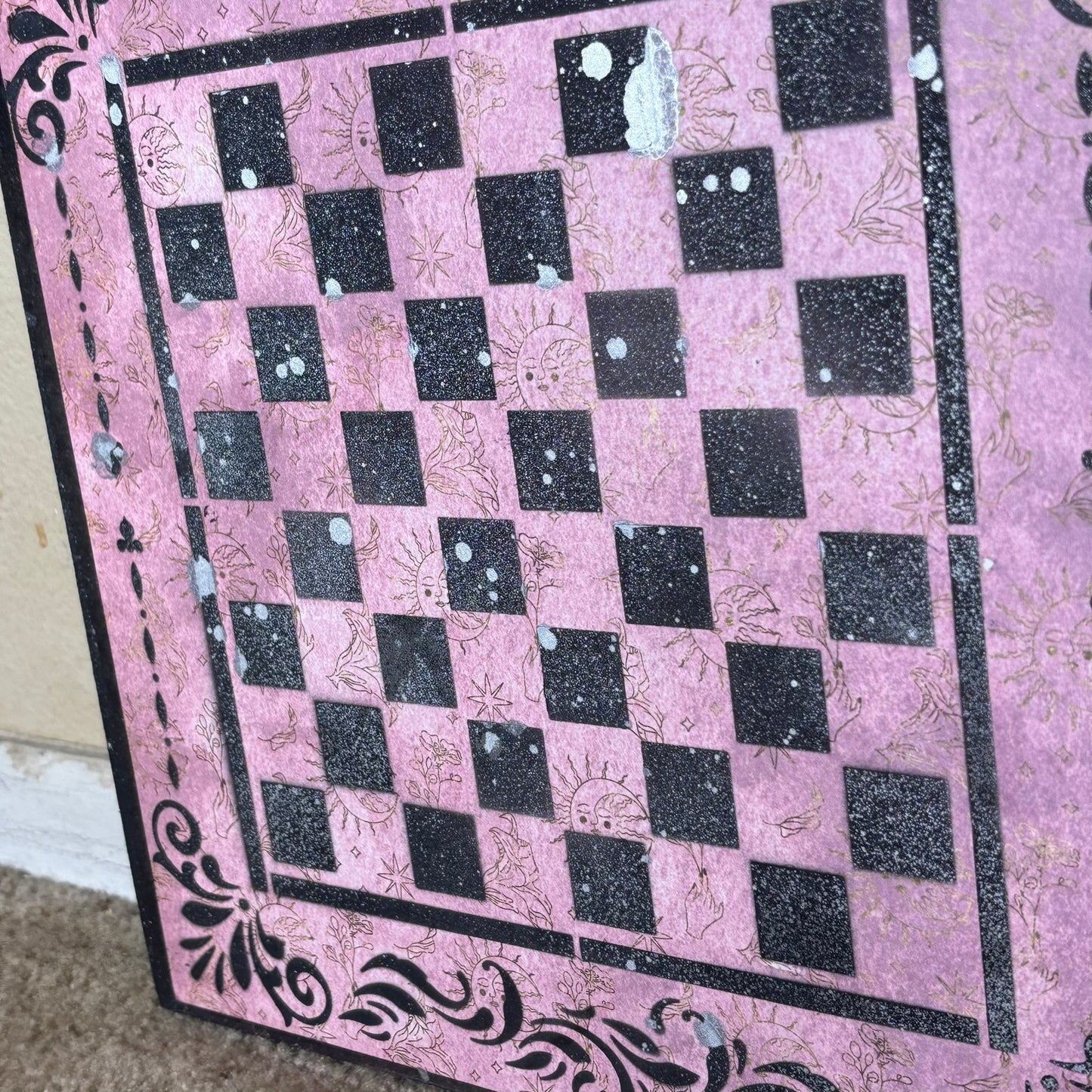Pink Sublime Symbols - Scrapbook Chess Board