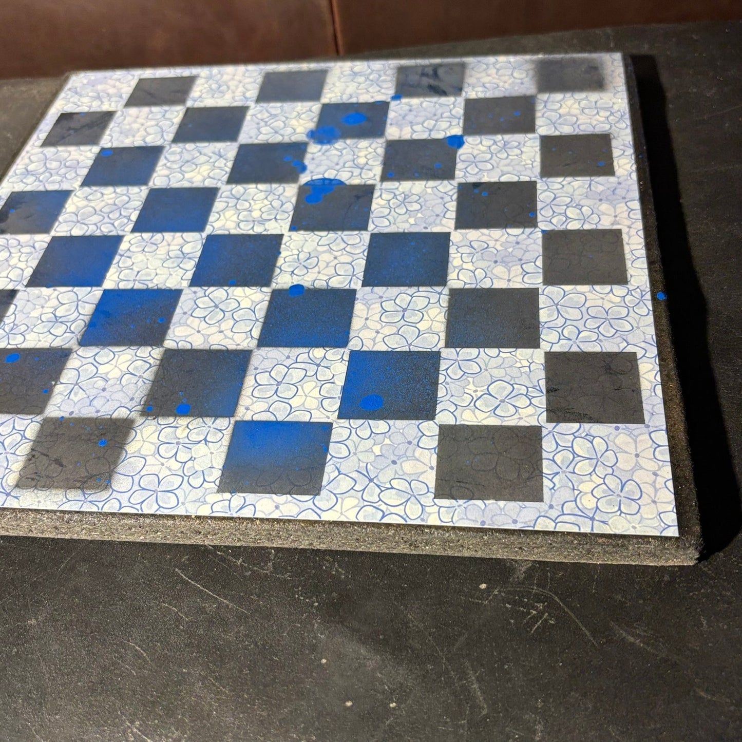 Simple Blue - Scrapbook Chess Board