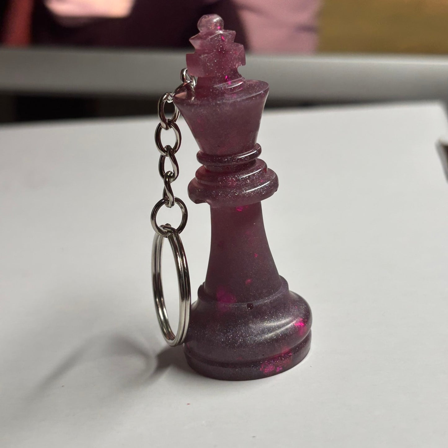 Purple Specked King - Handmade Resin Keychain
