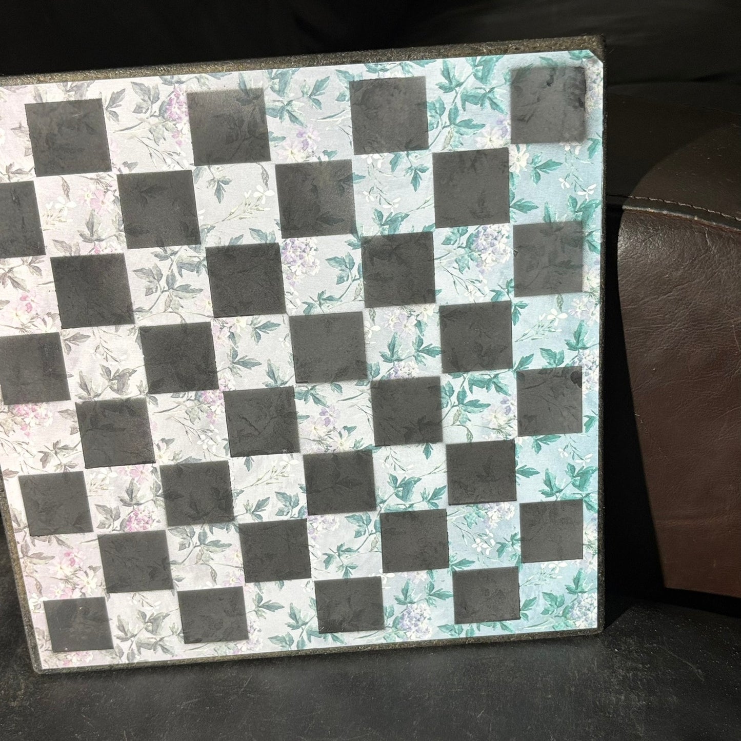 Minty Flowers - Scrapbook Chess Board