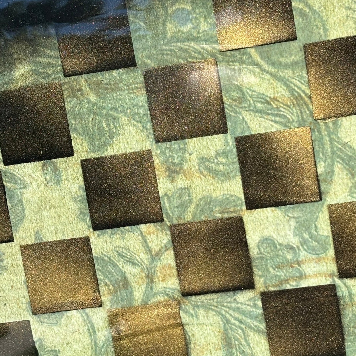 Golden Green - Resin Coated Chess Board