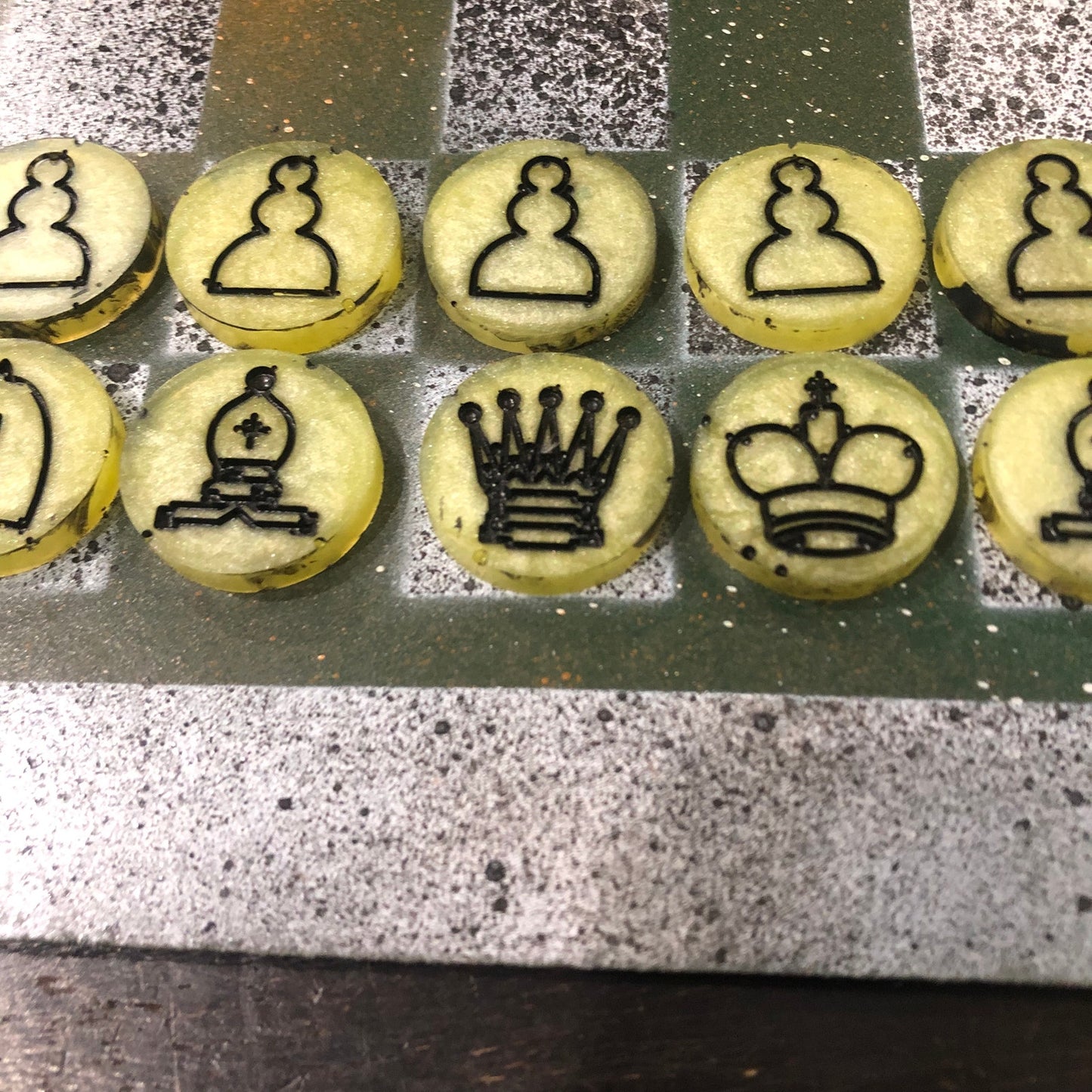 Toxic Green - Painted Chess Set