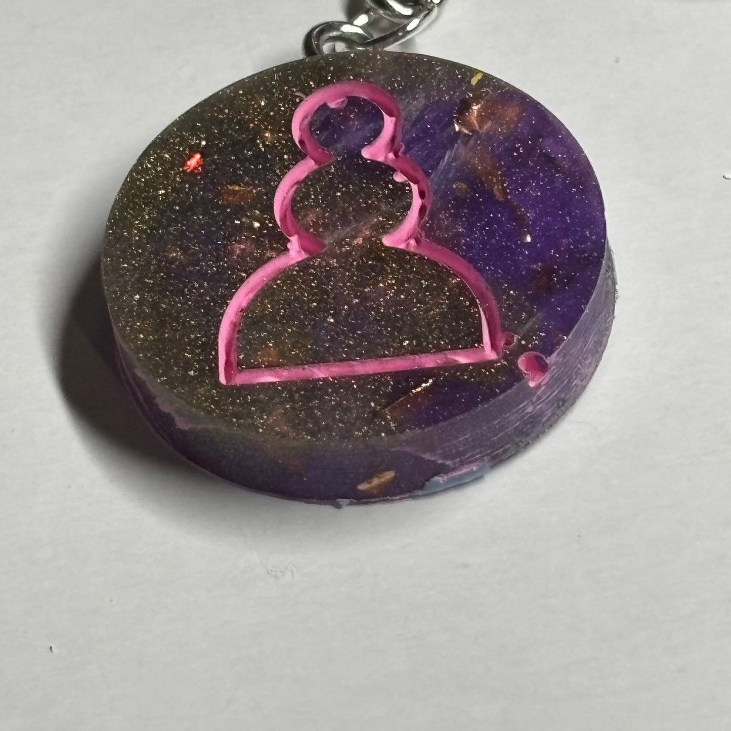 The Purple Royal Pawn - Handmade Resin Keychain - Flat Edition