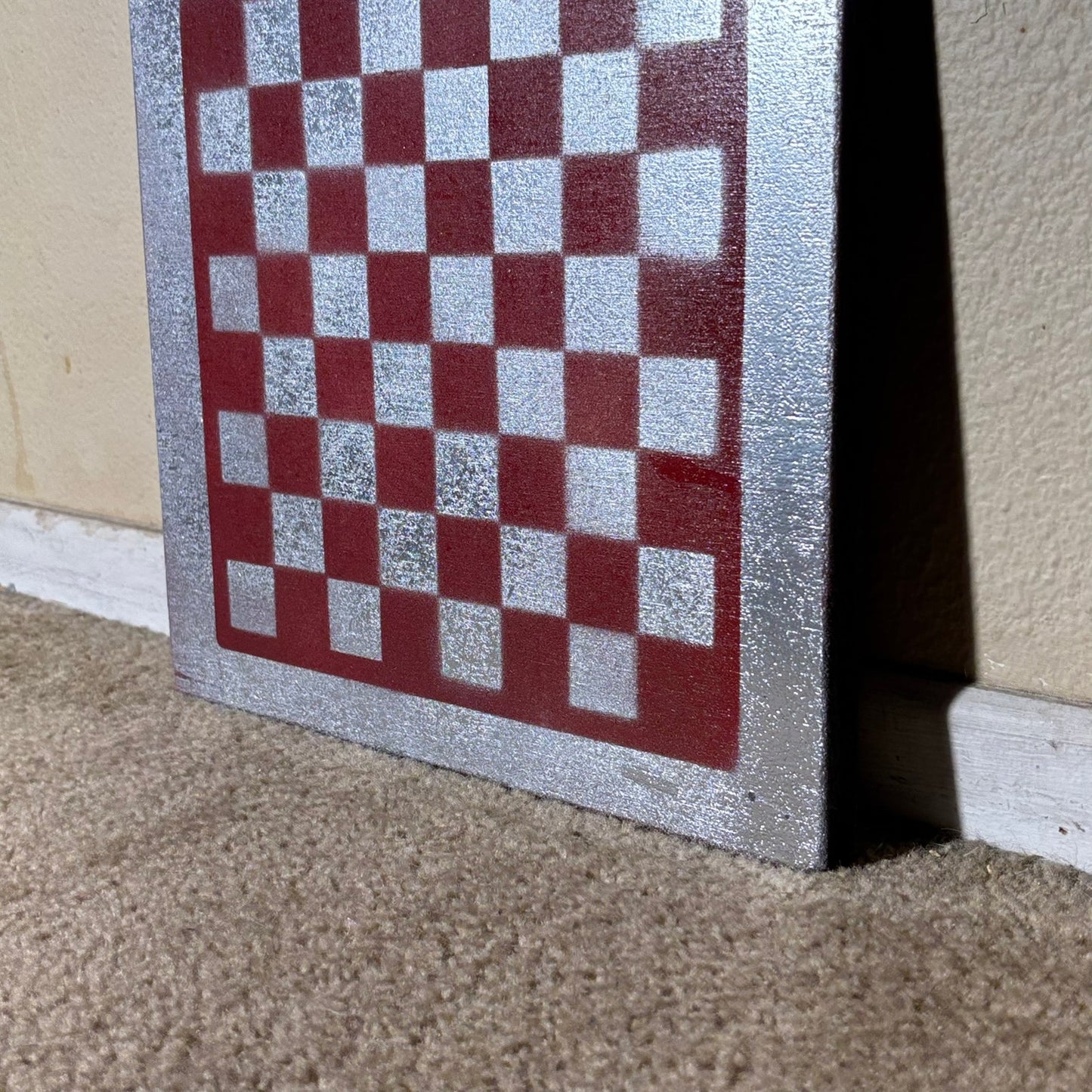 Chrome Red - Painted Chess Board