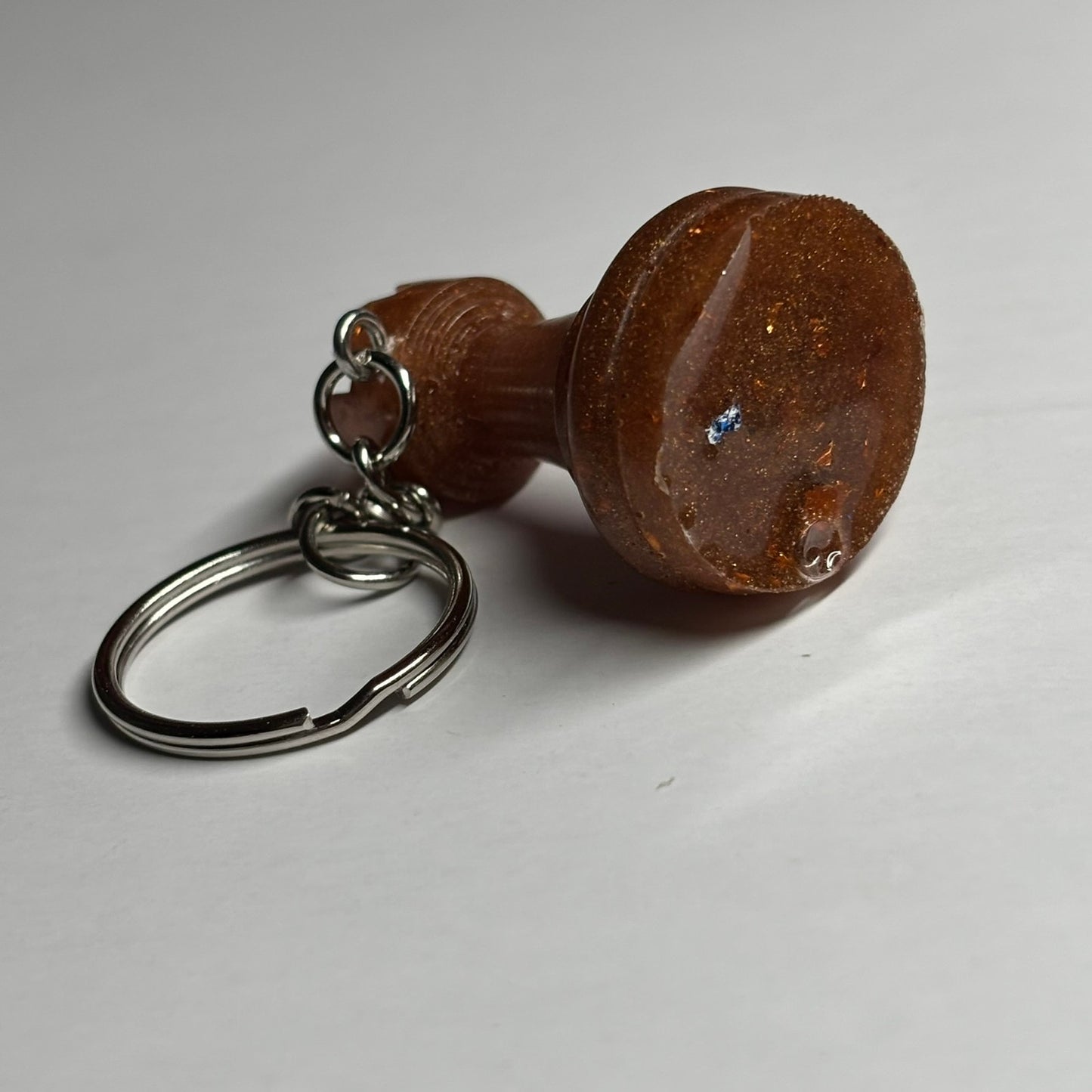 Orange Lava Rook - Handmade Resin Keychain