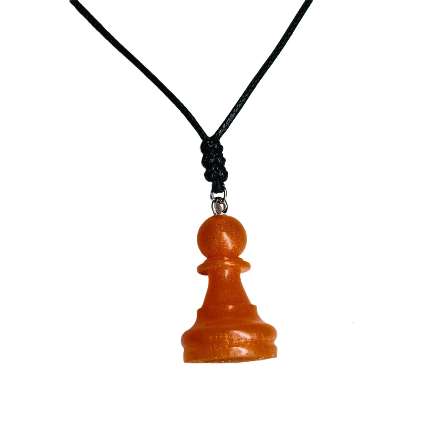 Orange Pawn - Handmade Resin Chess Necklace