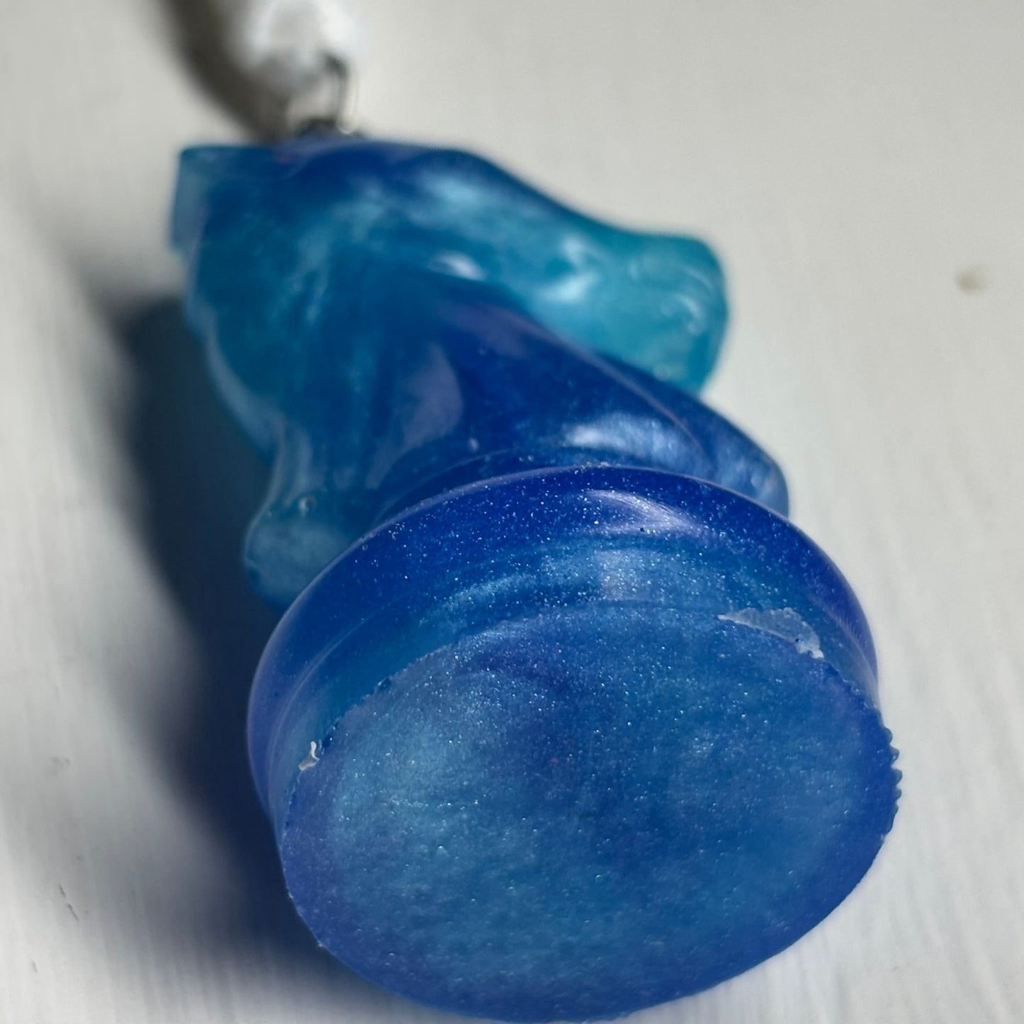 Blue Knight - Handmade Resin Chess Necklace