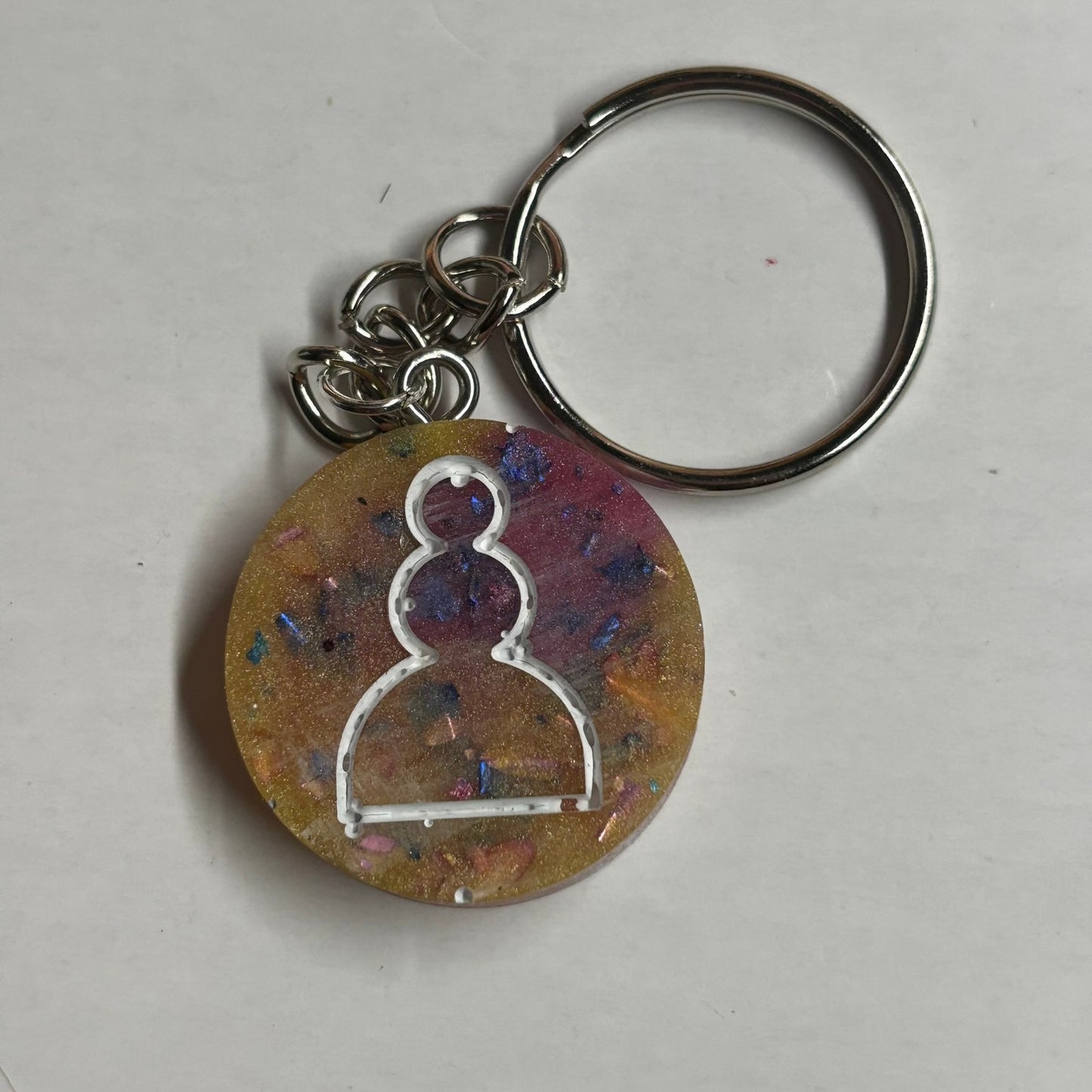 Yellow Pink Pawn - Handmade Resin Keychain