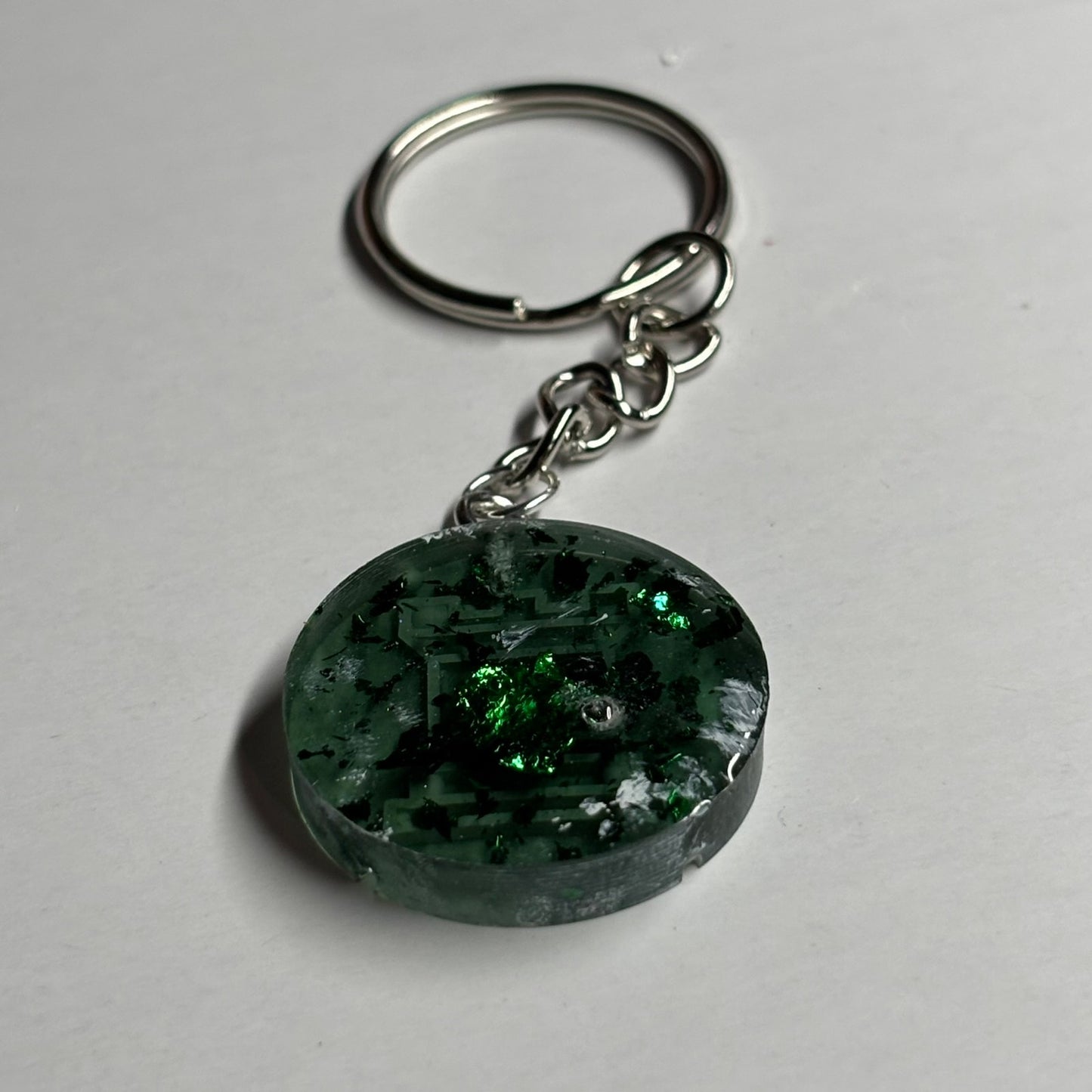 Transparent Green Rook - Handmade Resin Keychain