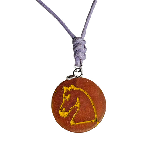 Red Knight - Handmade Resin Chess Necklace