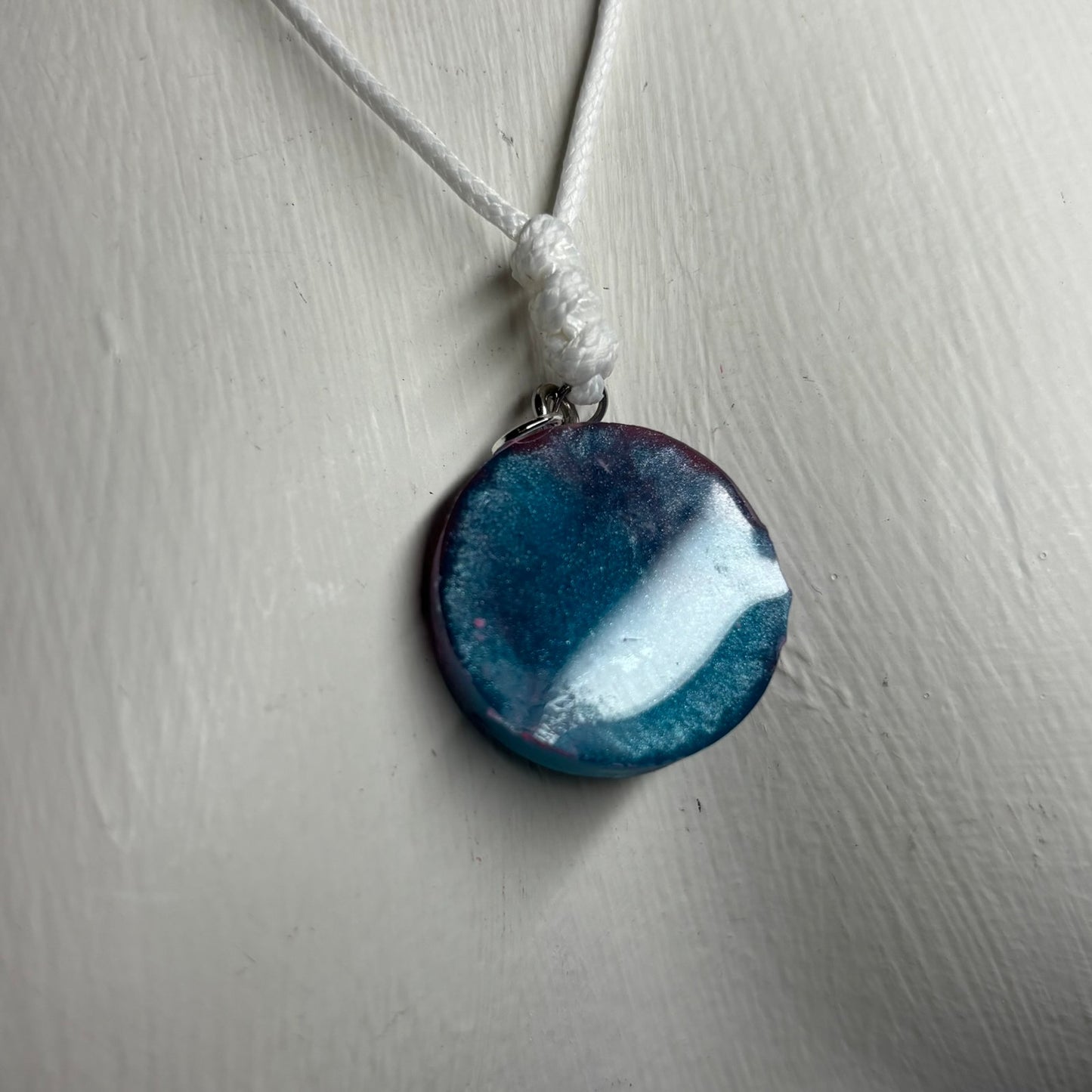 Fluid Pink Bishop - Handmade Resin Chess Necklace