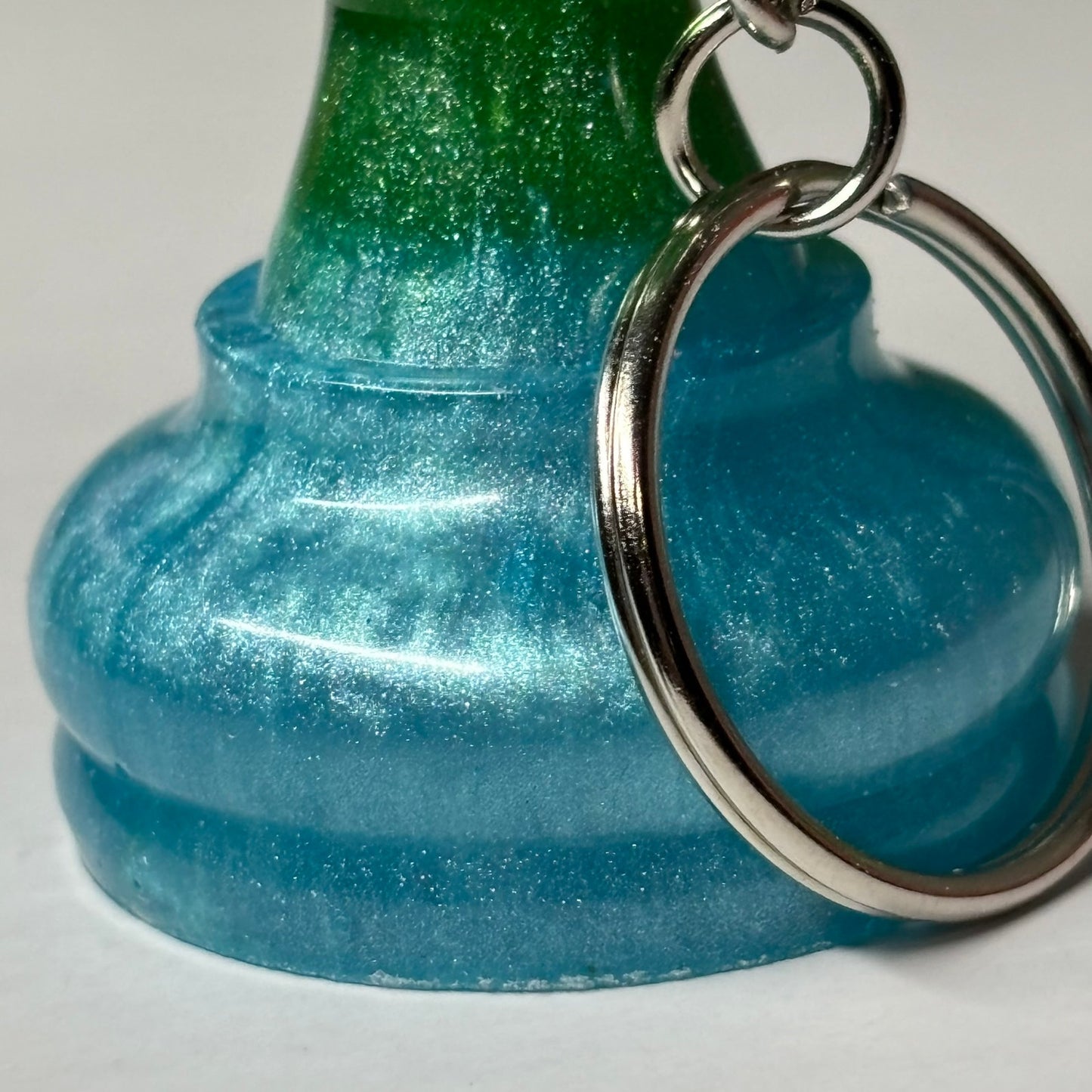 Green Blue Pawn - Handmade Resin Keychain - Large Edition