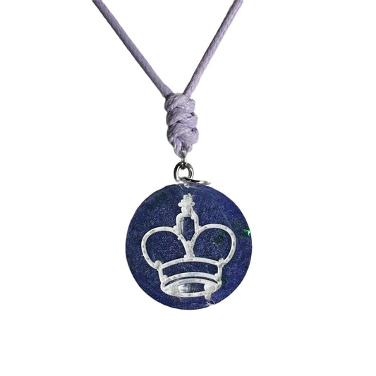 Purple King - Handmade Resin Chess Necklace
