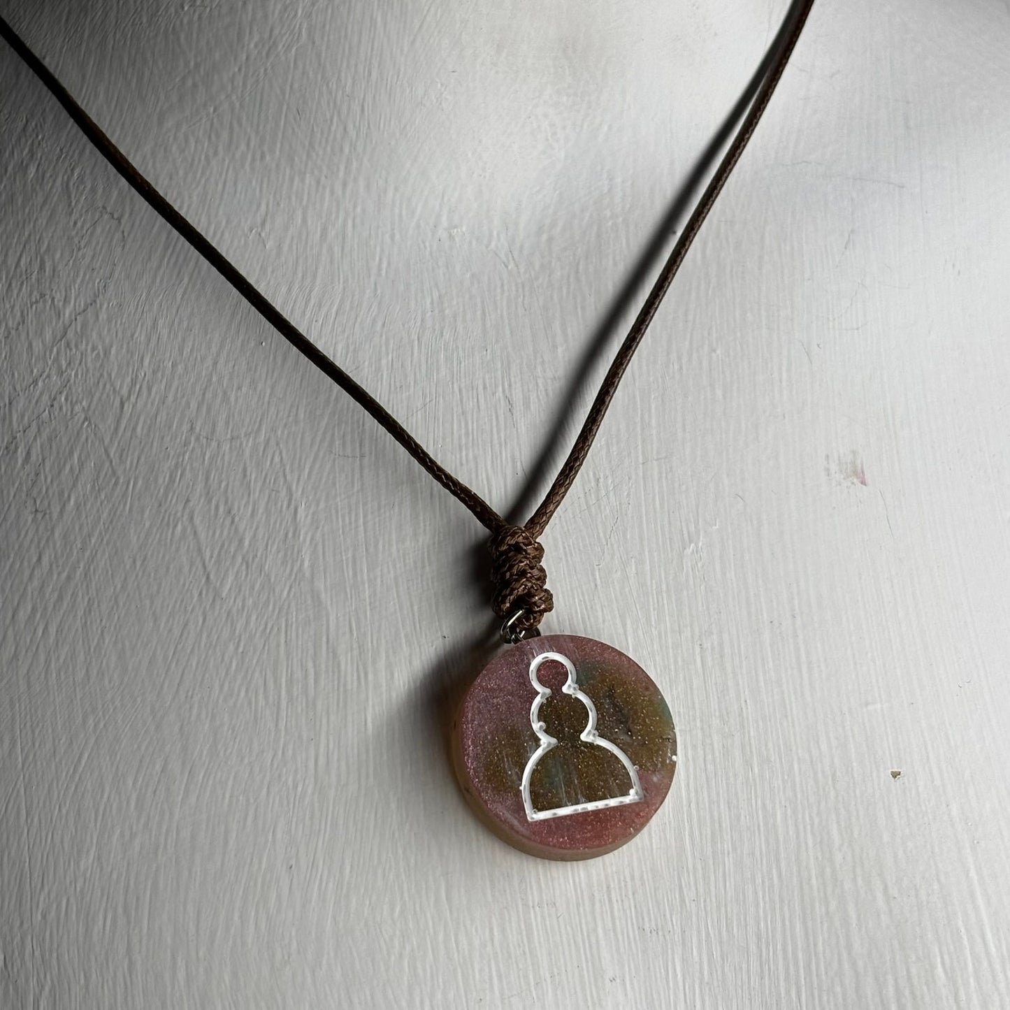 Pinks Touch Pawn - Handmade Resin Chess Necklace