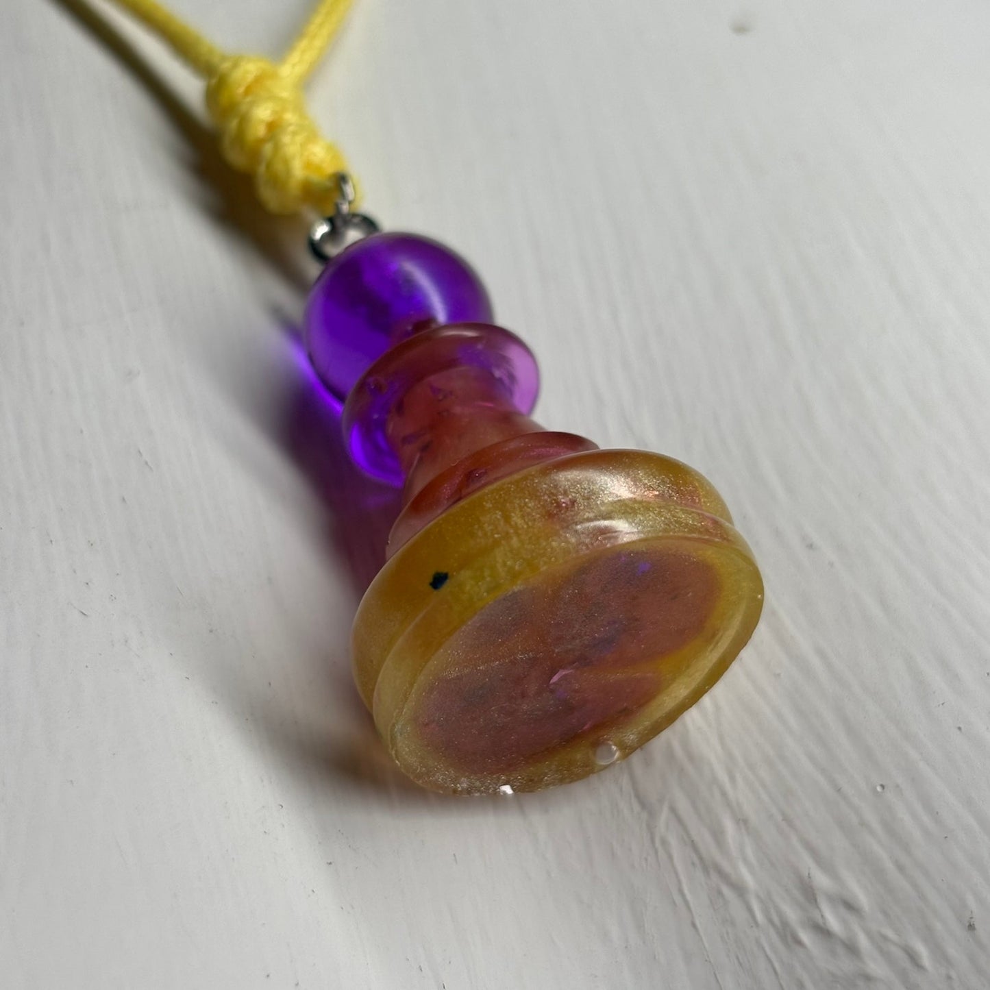 Purple Royalty Pawn - Handmade Resin Chess Necklace