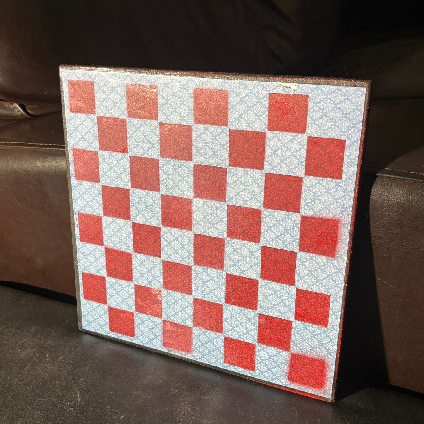 Light Blue & Red - Scrapbook Chess Board