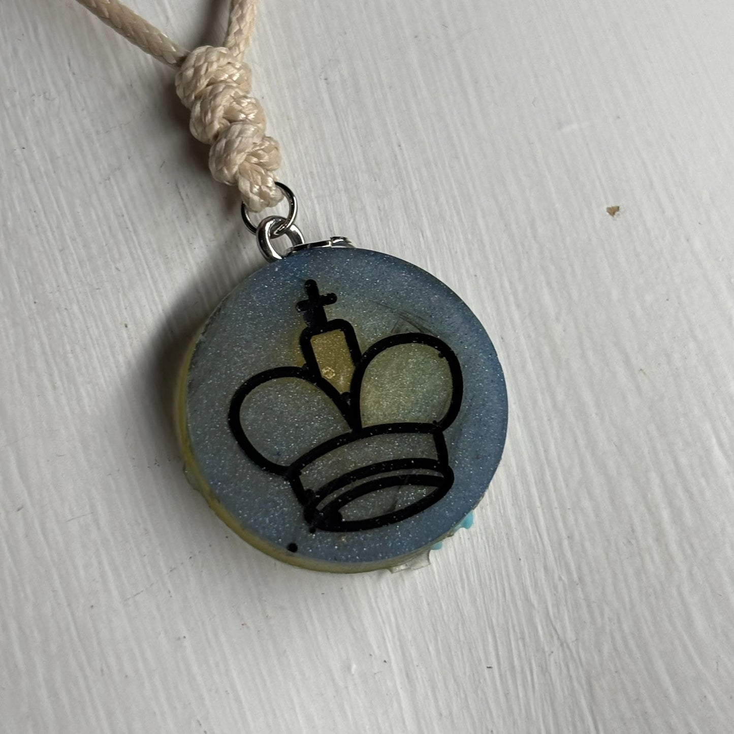 Vintage Classy King - Handmade Resin Chess Necklace
