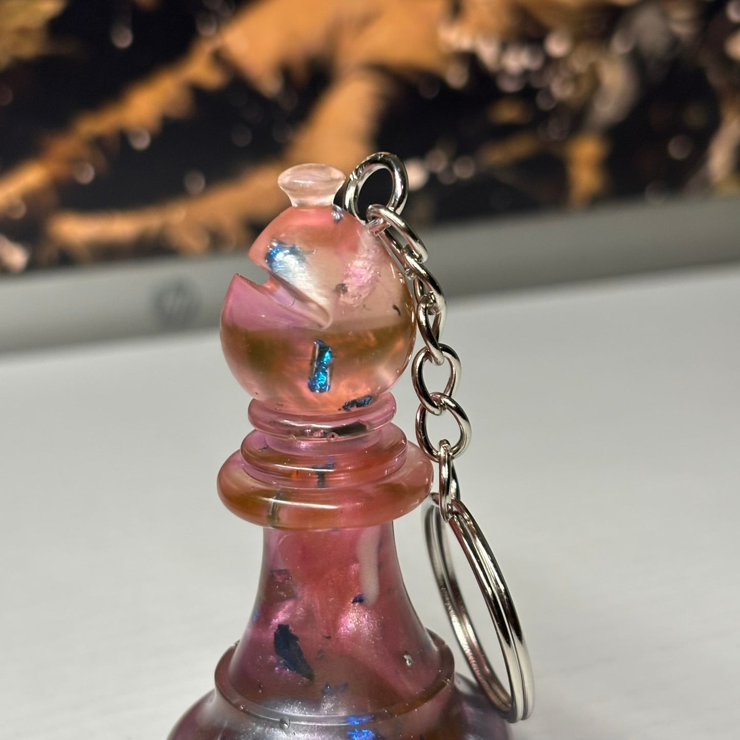 Majestic Pink Bishop - Handmade Resin Keychain - Large Edition