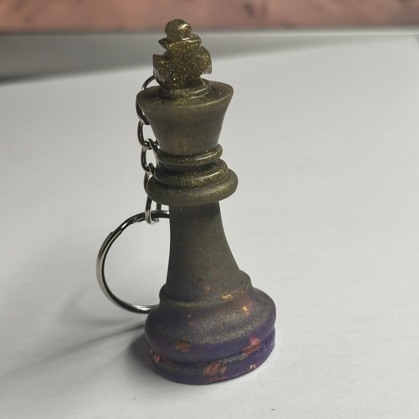Dark Green King - Handmade Resin Keychain