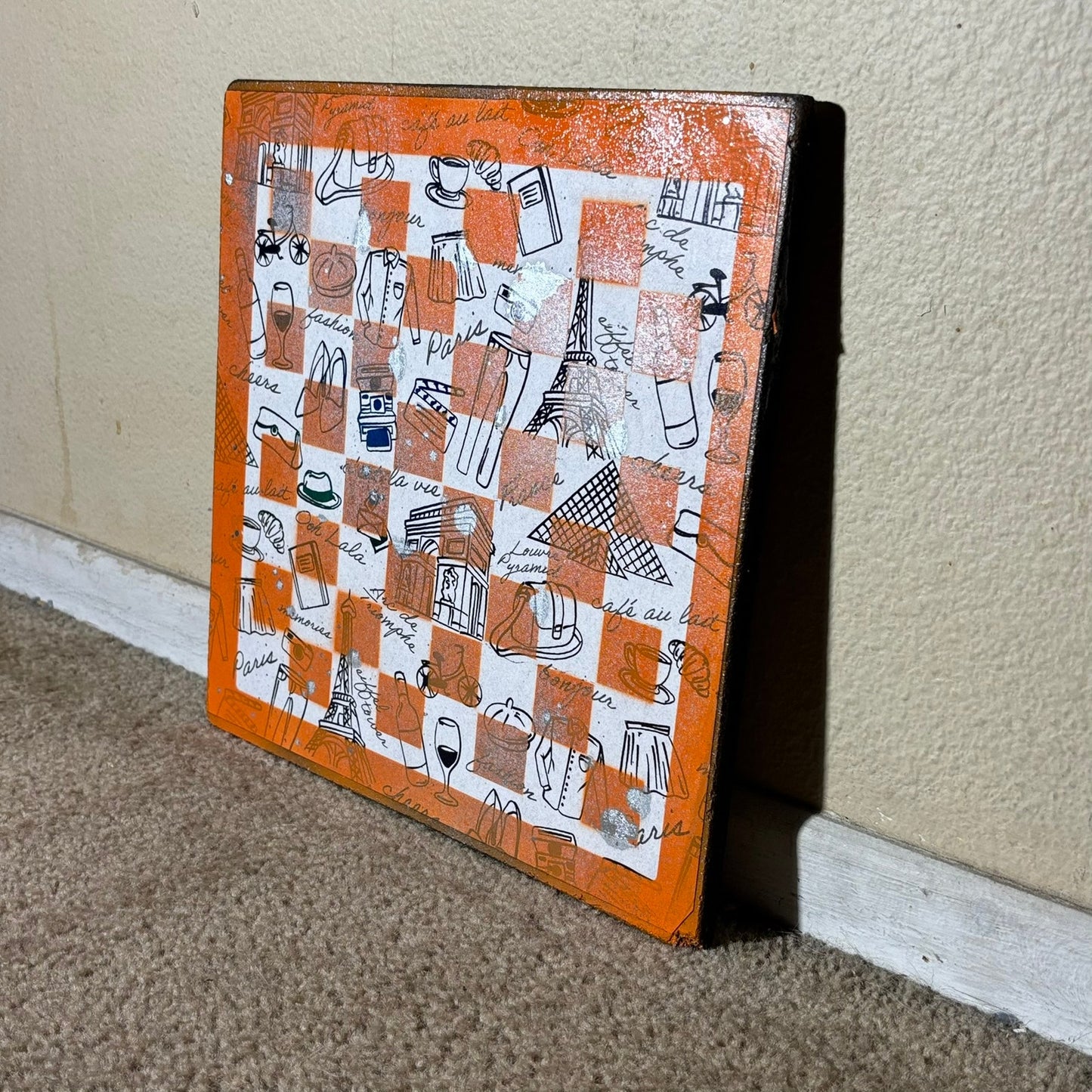 Classic Orange - Scrapbook Chess Board