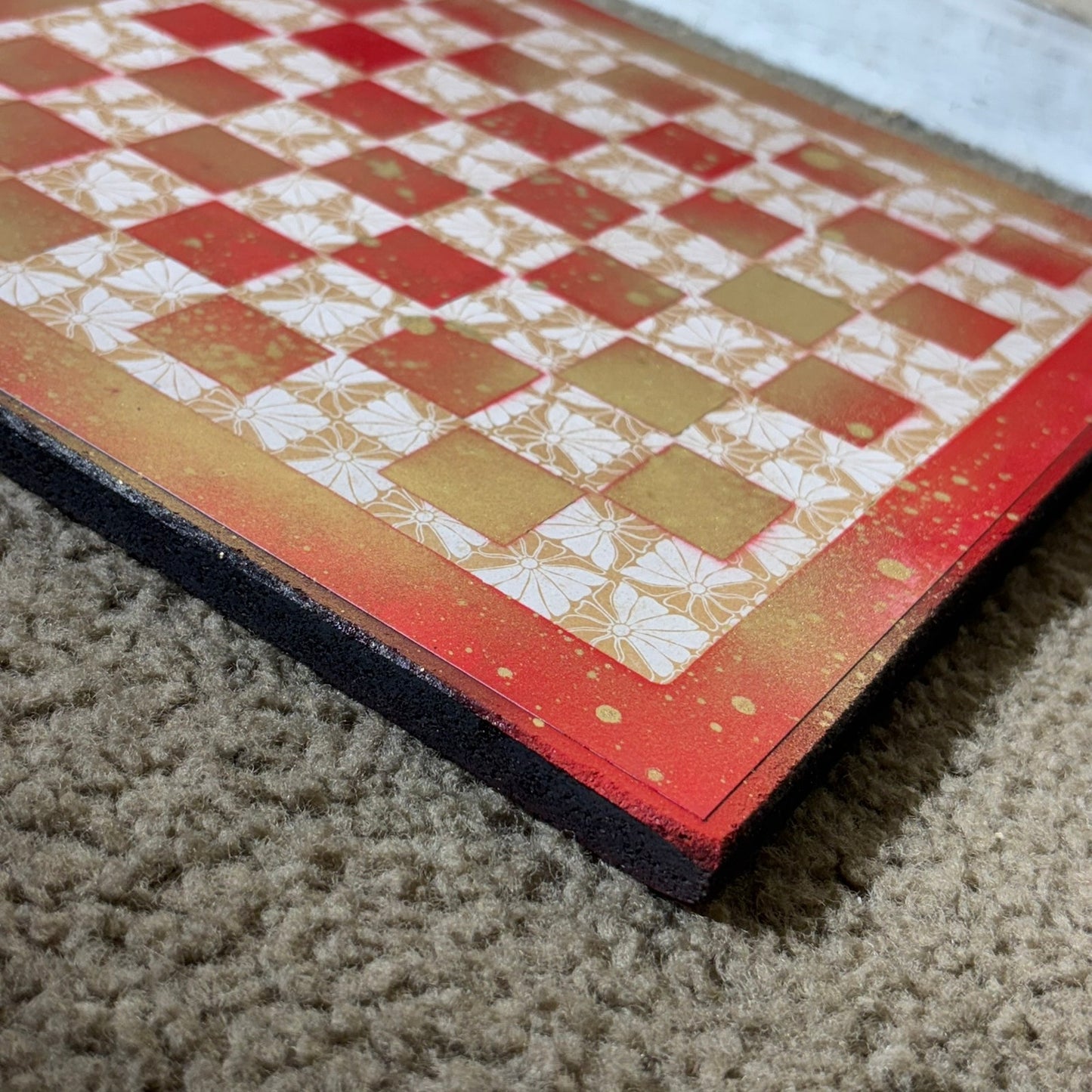 Golden Fire Red - Scrapbook Chess Board