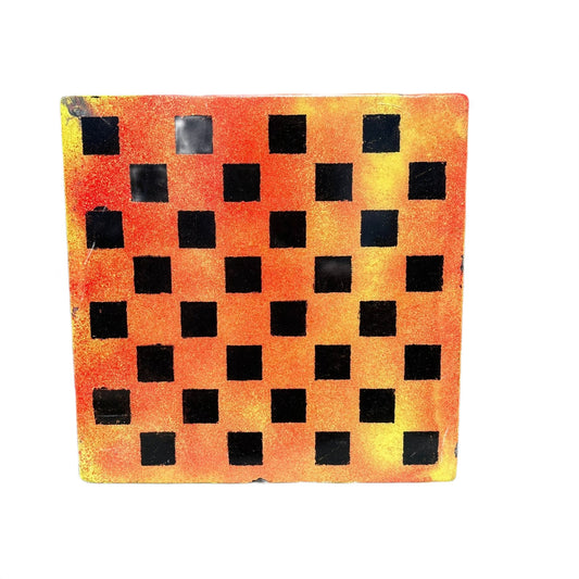 Orange Color Rush - Resin Coated Chess Board