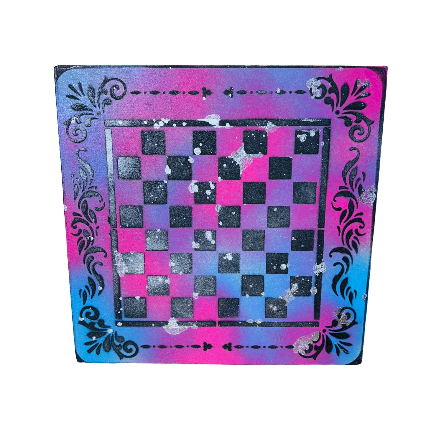 Space Purple  - Painted Chess Board
