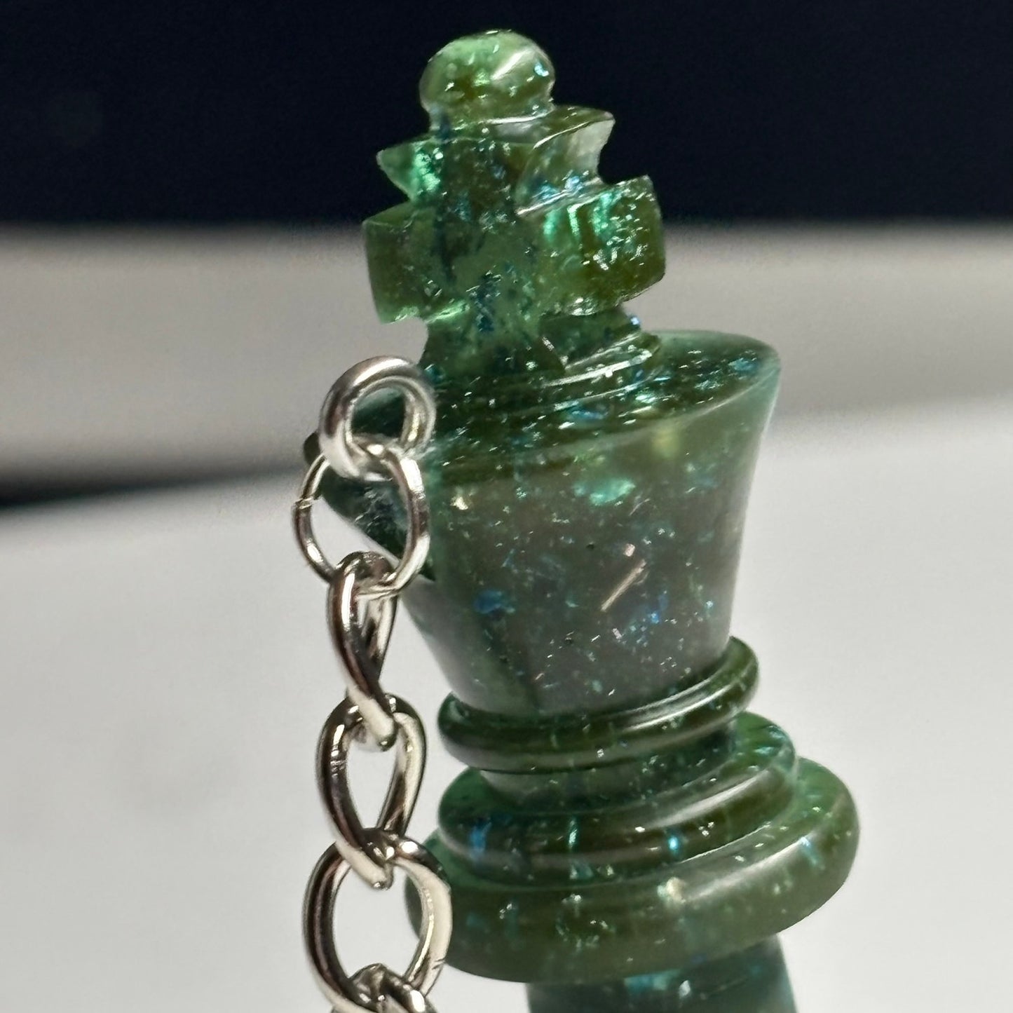 Dark Green King - Handmade Resin Keychain