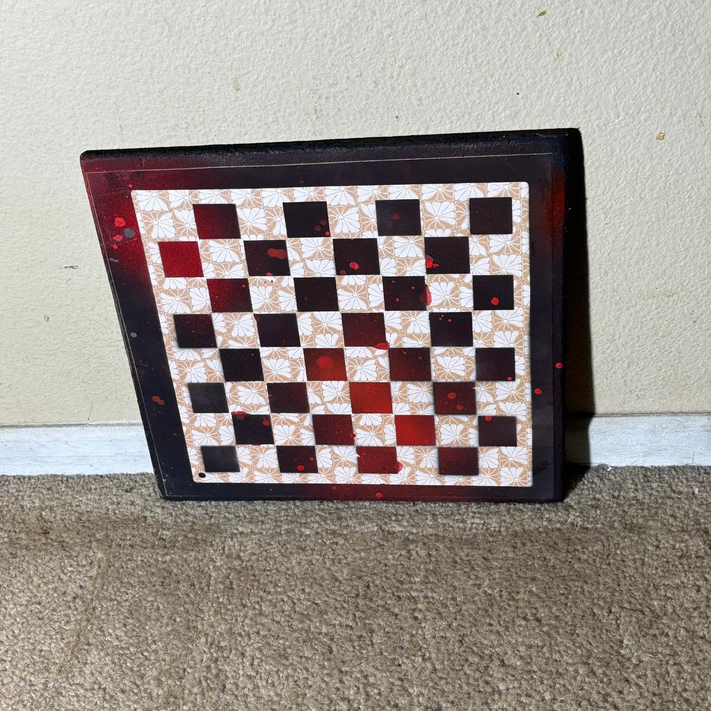 Red, Black & Yellow - Scrapbook Chess Board
