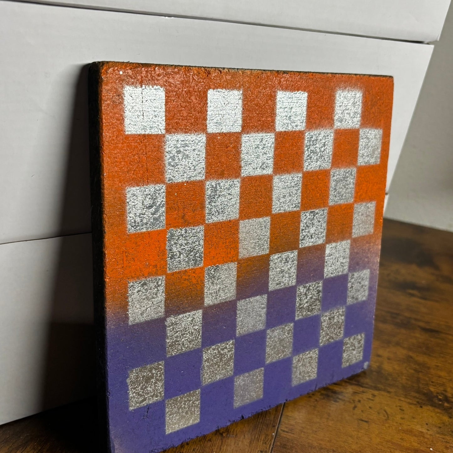 Orange/Purple Chrome - Painted Double Sided Chess Board