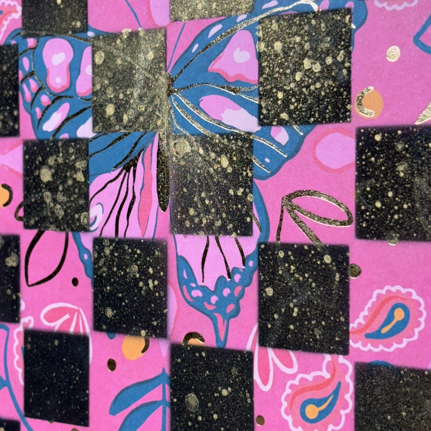 Pink Butterfly- Scrapbook Chess Board