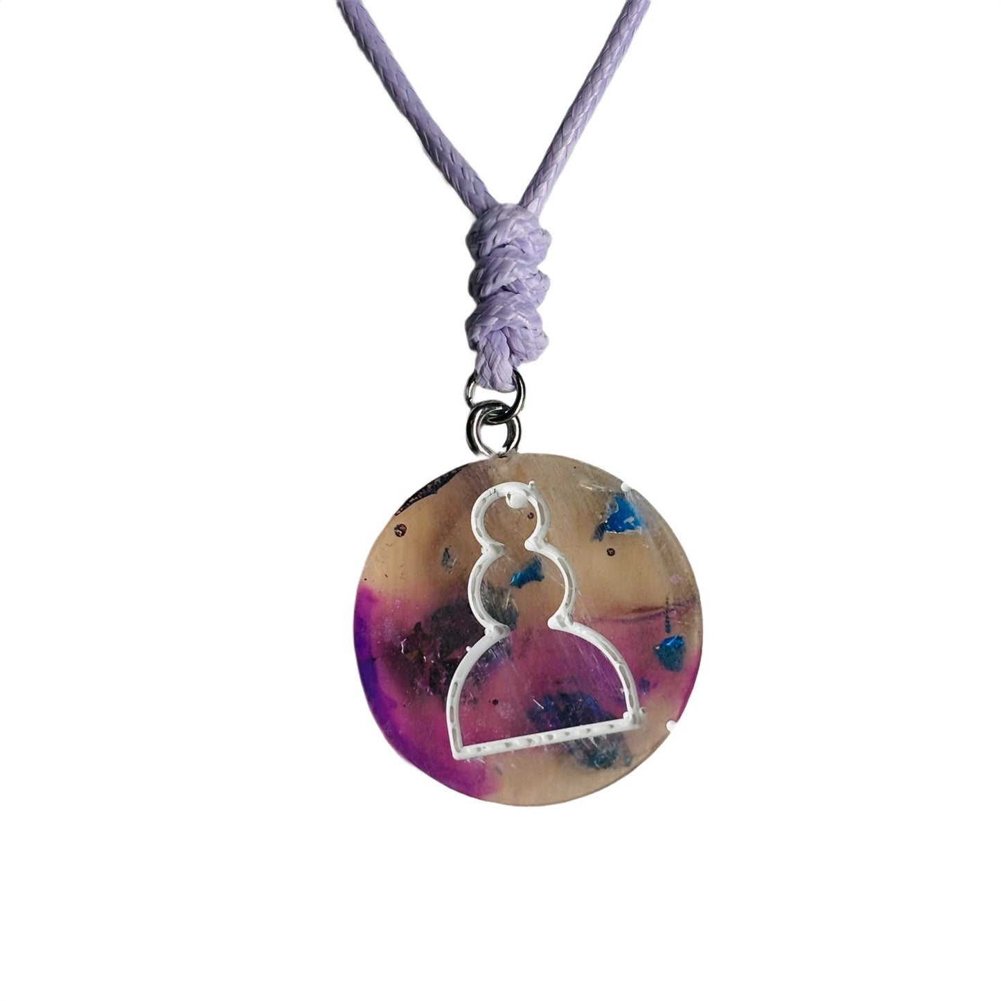 Purple Space Pawn - Handmade Resin Chess Necklace
