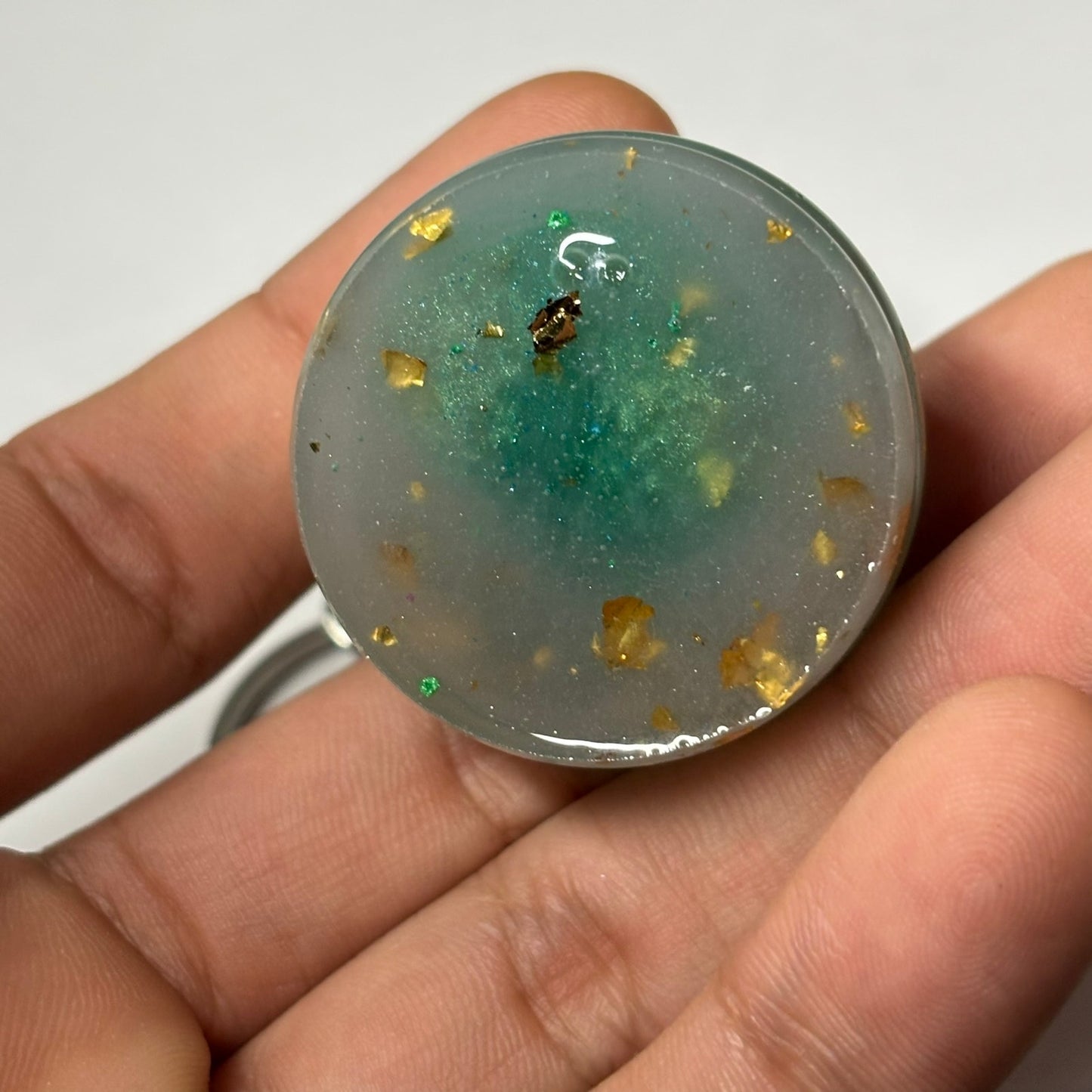 Royal Green Bishop - Handmade Resin Keychain - Large Edition