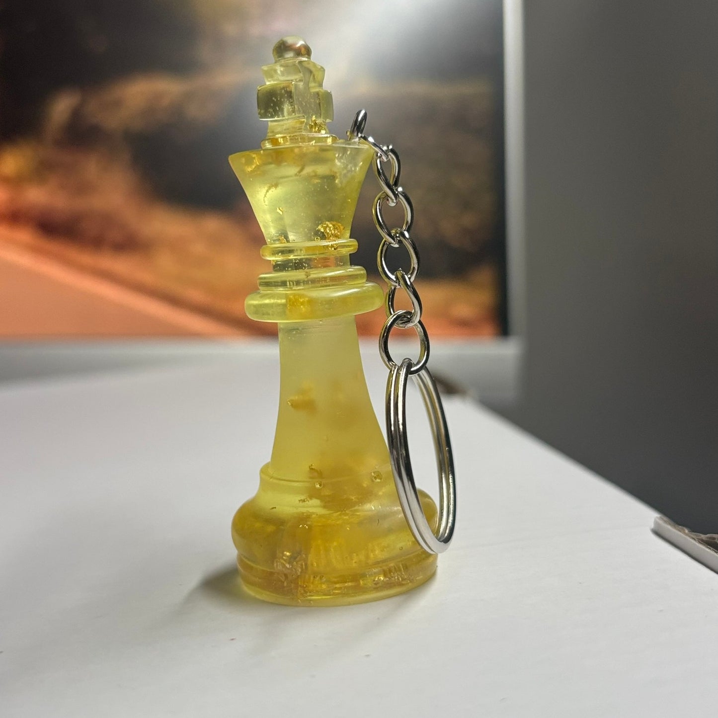 Yellow Crystal King - Handmade Resin Keychain