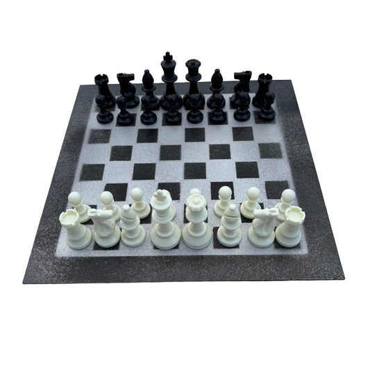 Gray & Black - Painted Chess Set