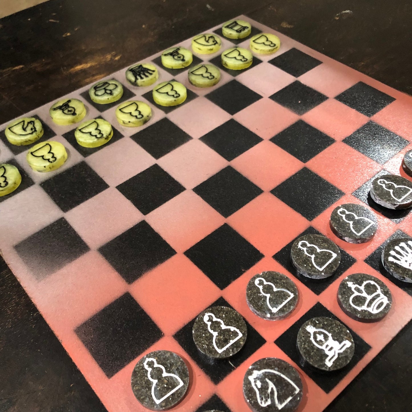 Orange Fade - Painted Chess Set