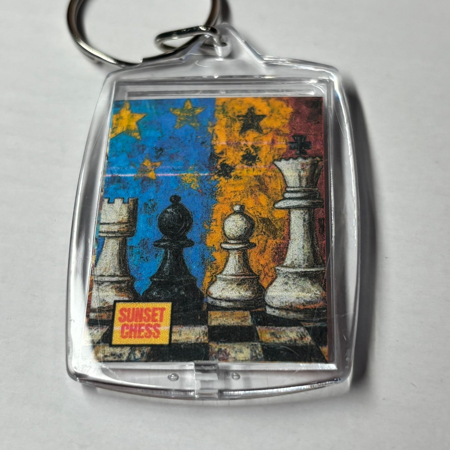 Republic Of Chess - Sunset Chess Photo Keychain