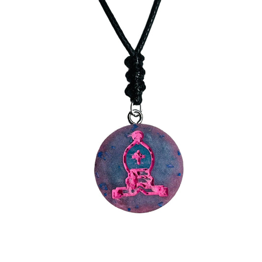 Cotton Candy Pink Bishop - Handmade Resin Chess Necklace