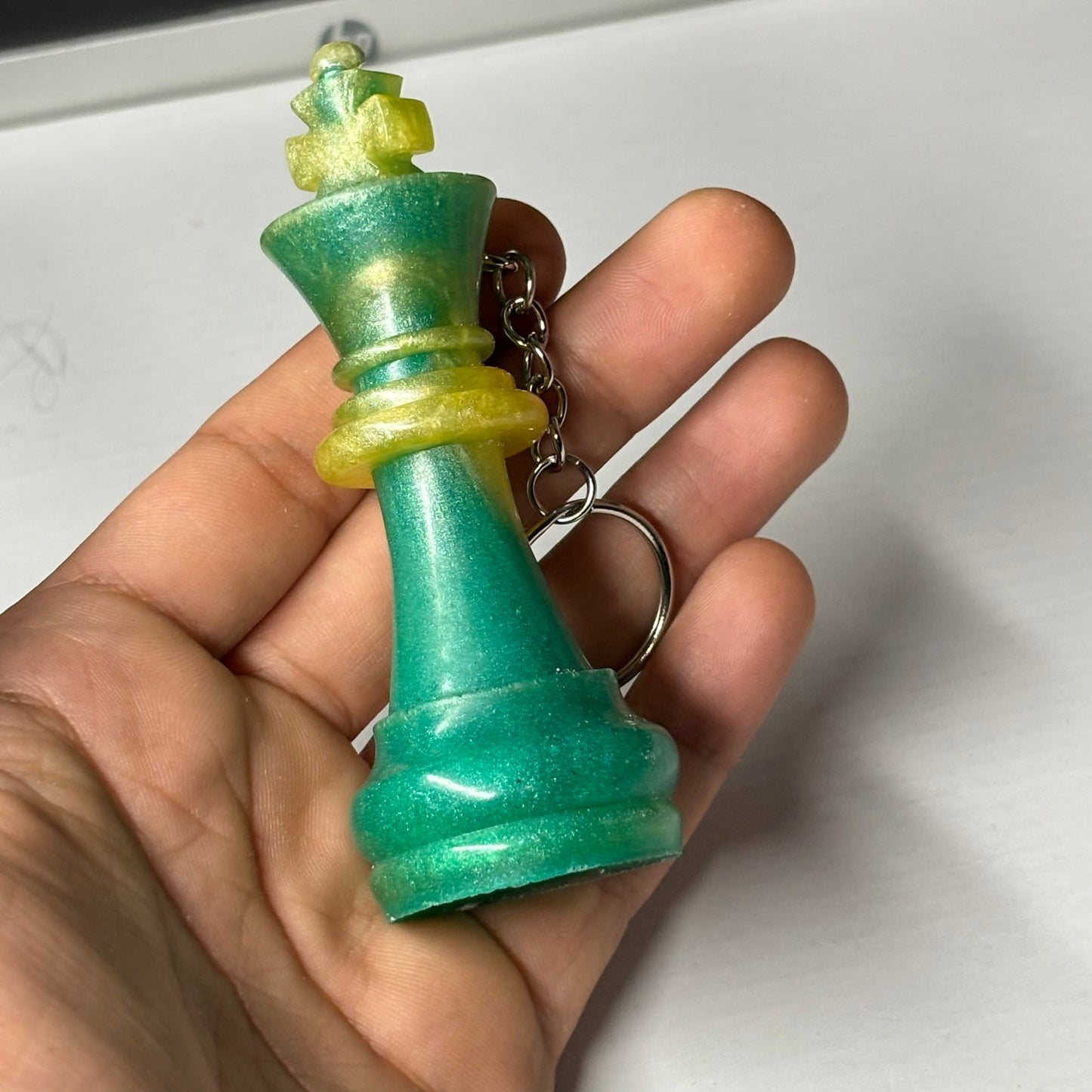 Lemon Swirl King - Handmade Resin Keychain - Large Edition