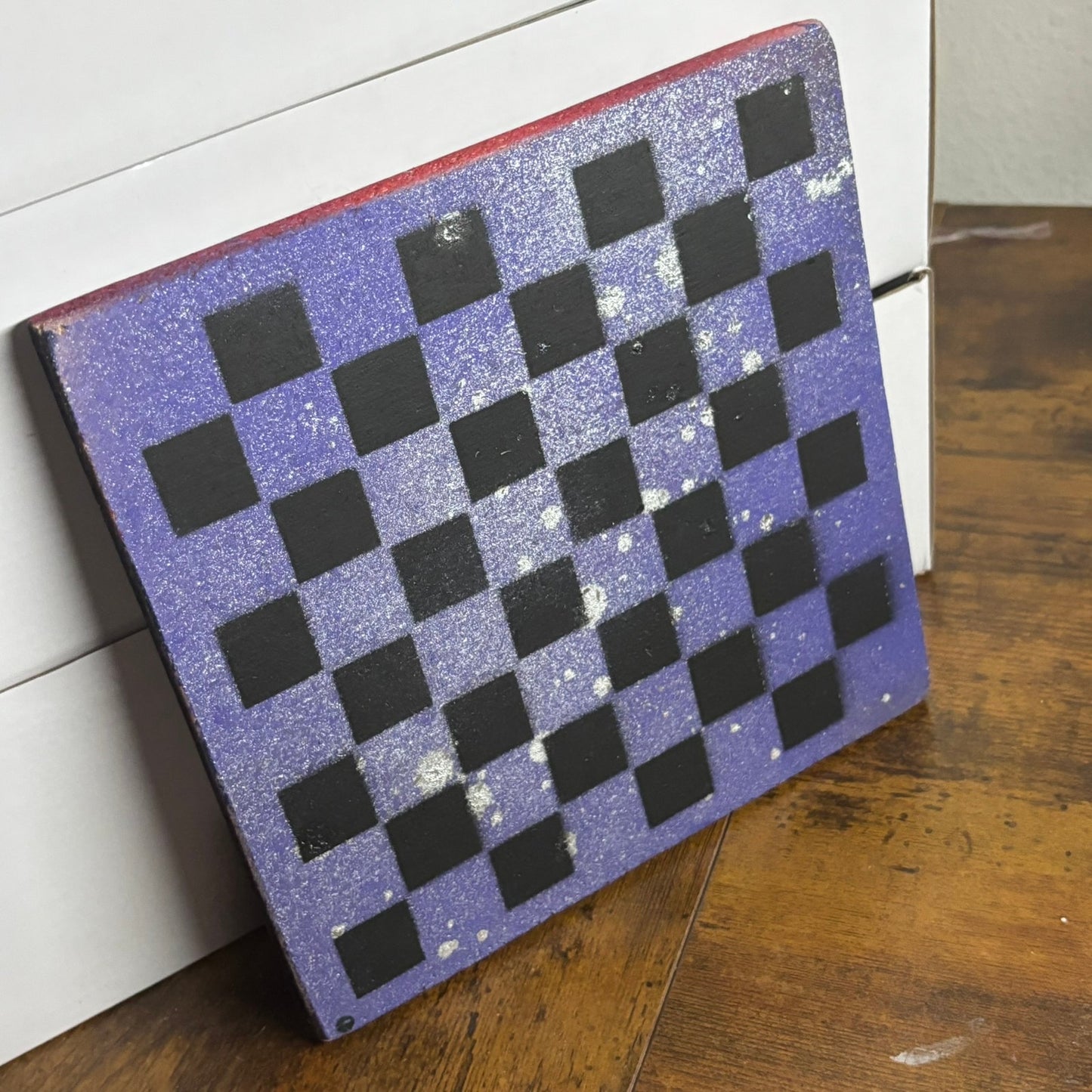 Purple Chrome Splatter - Painted Double Sided Chess Board